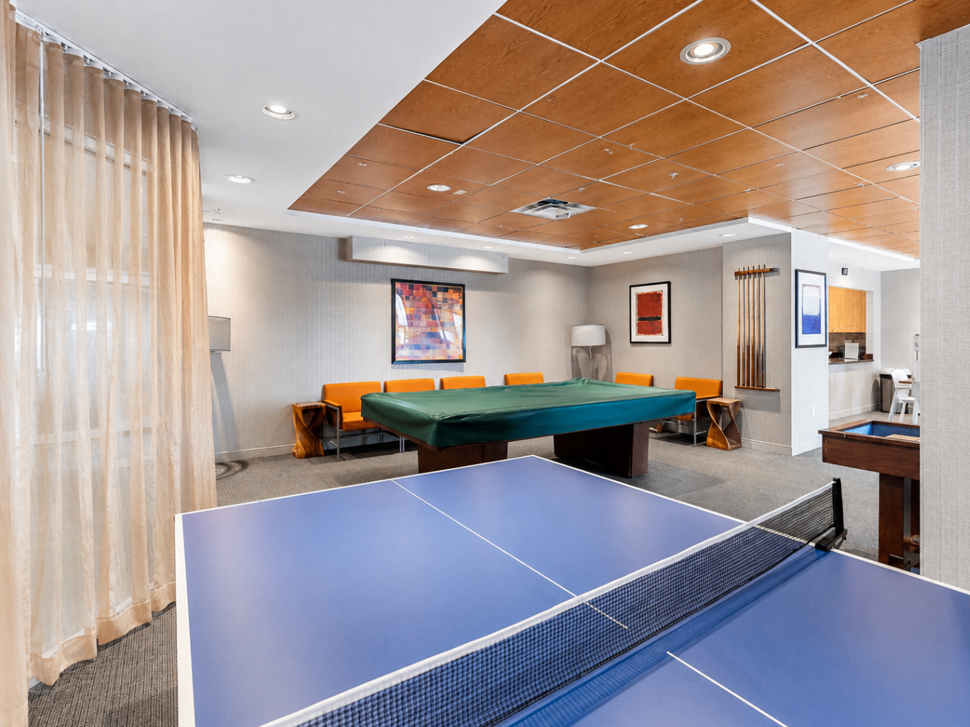 Game room with ping pong at The Corinthian